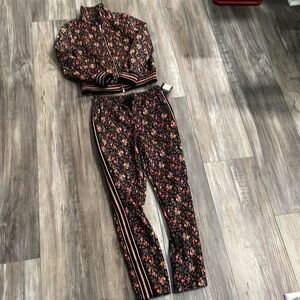 Art Class Size L Large 10/12 10 12 Floral Flower Athletic Sweatpants Set Track